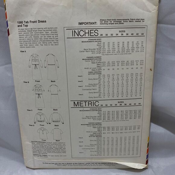 1981 Stretch and Sew Tab Front Dress and Top Design Patterns By Ann Person - Picture 7 of 12